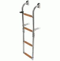 AISI 316 S.STEEL LADDER - Wooden Step - 4 steps - width 200 mm - SM1031/W - SMR